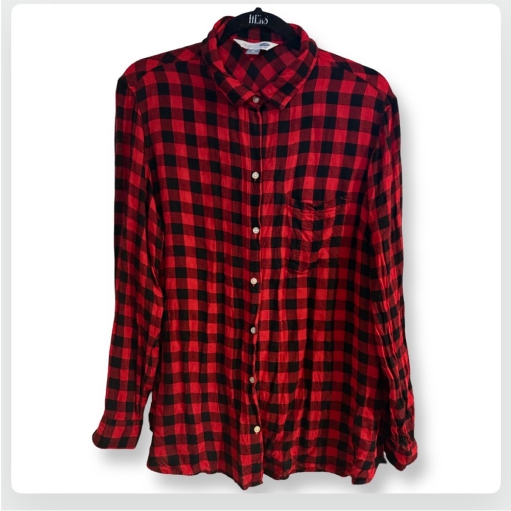 Old Navy Red and Black Plaid Shirt